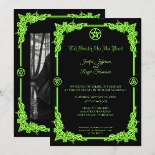 Hexenhaft grüne Gothic-Hochzeitseinladung Einladung
