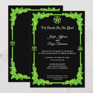 Hexenhaft grüne Gothic-Hochzeitseinladung Einladung
