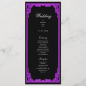 Hexenhaft lila Glow Gothic Hochzeitsprogramm Menükarte (Vorderseite)