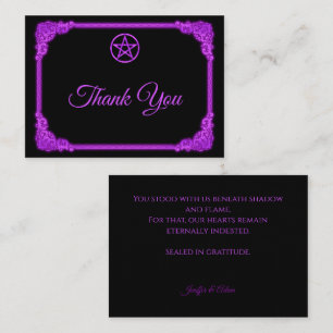 Hexenhafter lila Glow Gothic Hochzeit Danke Mitteilungskarte