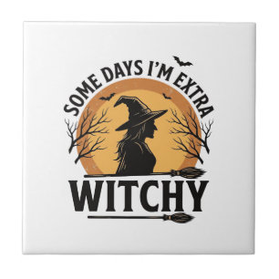 Hexenhaftes Vintage-Halloween-Zitat-Vektordesign_1 Fliese