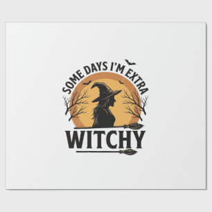 Hexenhaftes Vintage-Halloween-Zitat-Vektordesign_1 Geschenkpapier