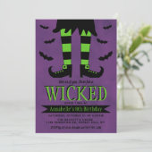 HexenHalloween jedes Alter Geburtstag Einladung (Stehend Vorderseite)