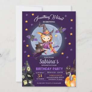 HexenHalloween-Kindergeburtstag-Party Einladung