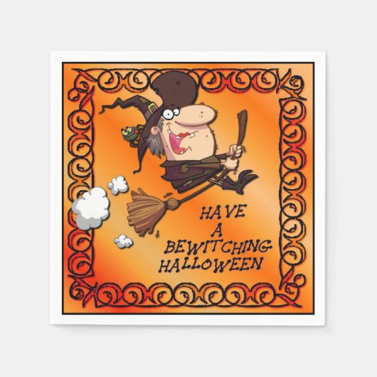 HexenHalloween Napkins zaubern Serviette (Vorderseite)
