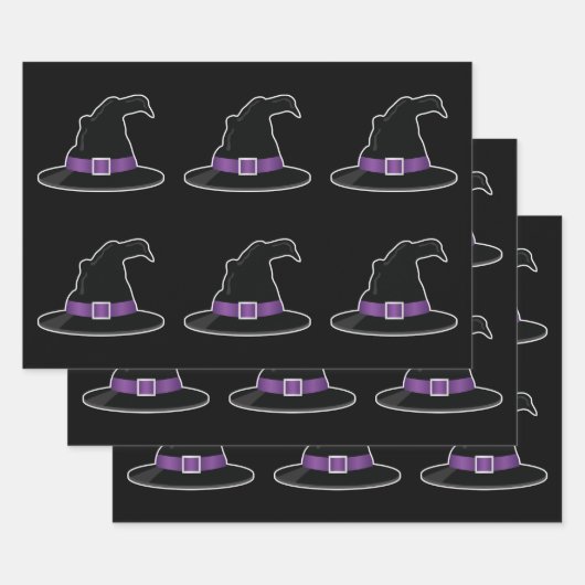 Hexenhasen mit Lila Details Halloween-Muster Geschenkpapier Set (Set)