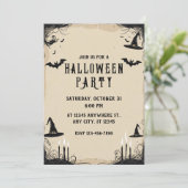 Hexenhats-Halloween-Party Einladung (Stehend Vorderseite)