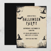 Hexenhats-Halloween-Party Einladung (Vorne/Hinten)