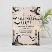 Hexenhats-Halloween-Party Einladung (Stehend Vorderseite)