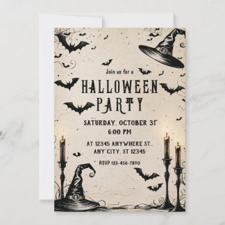 Hexenhats-Halloween-Party Einladung