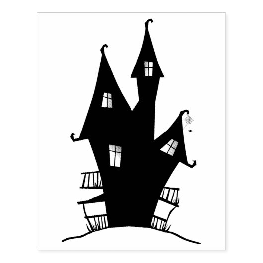 Hexenhaus Silhouette Kunst Briefmarke Gummistempel (Prägung)