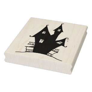Hexenhaus Silhouette Kunst Briefmarke Gummistempel