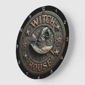 Hexenhaus Spooky Halloween Große Wanduhr (Winkel)