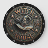 Hexenhaus Spooky Halloween Große Wanduhr (Vorderseite)