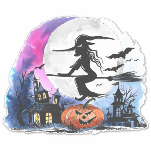 Hexenhäuser und Spuk Häuser Aufkleber (Vorderseite)