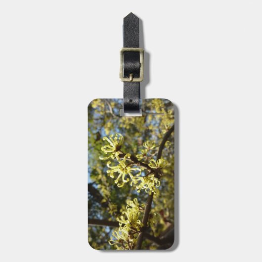 Hexenhazel-Blume Gepäckanhänger (Vorderseite vertikal)