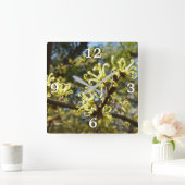 Hexenhazel-Blume Quadratische Wanduhr (Zuhause)