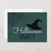 Hexenheft & Web, Halloween-Party-Einladung Ankündigungspostkarte (Vorne/Hinten)