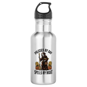 Hexenhemd der Versicherung Lustiger Halloween-Agen Edelstahlflasche