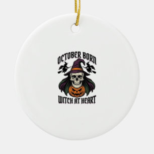 Hexenhemd Oktober Vintage Halloween Geburtstag Des Keramik Ornament