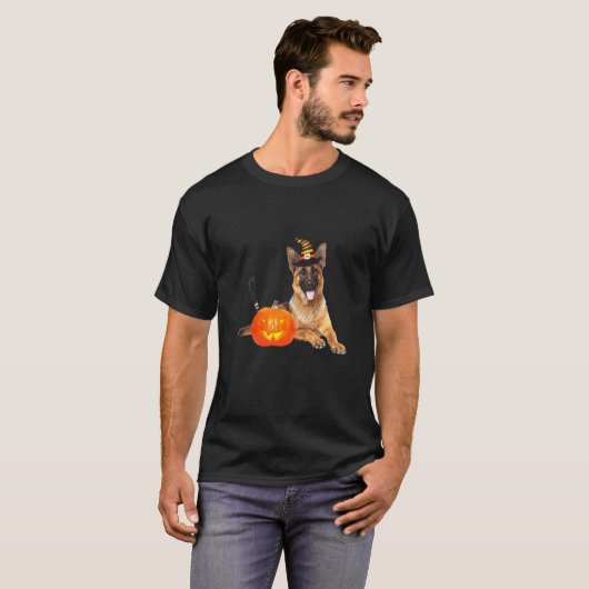 Hexenhirte Halloween-Hundekostüm T-Shirt (Vorne ganz)