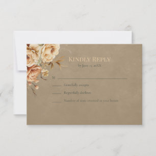 Hexenhochzeit-Antwortkarte mit floralem Design RSVP Karte