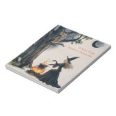 Hexenhorn Black Cat Crescent Moon Halloween Thema Notizblock (Rotiert)