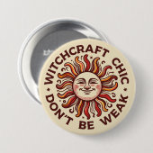 Hexenhühnchen - Ein Vintages Sonnendesign für Hexe Button (Vorne & Hinten)