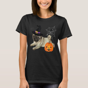 Hexenhund Halloween Kostüm Niedlich Broom Pumpkin T-Shirt