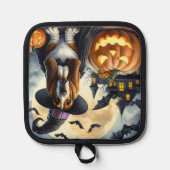 Hexenhund Halloween Topflappen (Vorderseite)