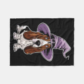 Hexenhund-Zauber-Halloween-Auftritt Fleecedecke (Vorderseite (Horizontal))