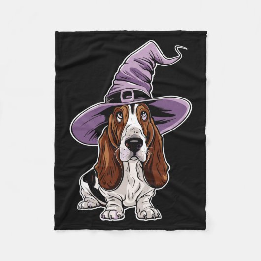 Hexenhund-Zauber-Halloween-Auftritt Fleecedecke (Vorderseite)