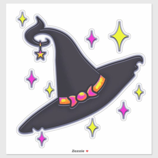 Hexenhut Aufkleber (Blatt)