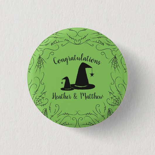 Hexenhut Baby Shower Halloween Button (Vorderseite)