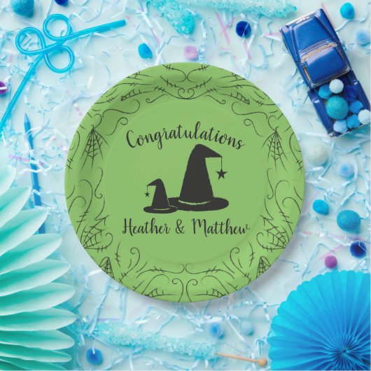 Hexenhut Baby Shower Halloween Pappteller (Party)