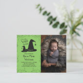 Hexenhut Baby Shower Halloween Postkarte (Stehend Vorderseite)