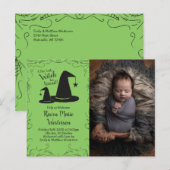 Hexenhut Baby Shower Halloween Postkarte (Vorne/Hinten)