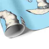 Hexenhut Blau Geschenkpapier (Rolleneckpunkt)
