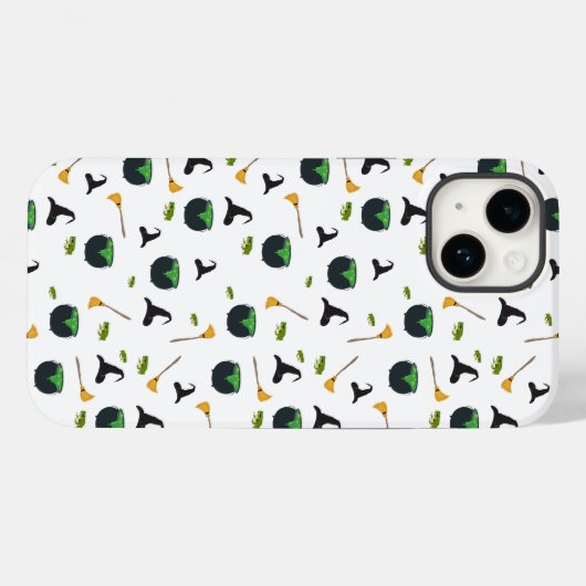 Hexenhut Broom Caldron Halloween Muster Case-Mate iPhone Hülle (Rückseite (Horizontal))