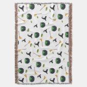 Hexenhut Broom Caldron Halloween Muster Decke (Vorderseite Vertikal)