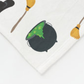 Hexenhut Broom Caldron Halloween Muster Fleecedecke (Ecke)