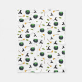 Hexenhut Broom Caldron Halloween Muster Fleecedecke (Vorderseite)