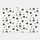 Hexenhut Broom Caldron Halloween Muster Geschenkpapier Set (Vorderseite 3)