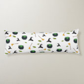 Hexenhut Broom Caldron Halloween Muster Seitenschläferkissen (Rückseite)