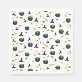 Hexenhut Broom Caldron Halloween Muster Serviette (Vorderseite)