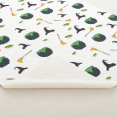 Hexenhut Broom Caldron Halloween Muster Sherpadecke (3/4)