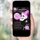 Hexenhut Bubblegum Skellies Halloween-Party Einladung