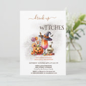 Hexenhut Cocktail Pumpkin Halloween Einladung (Stehend Vorderseite)