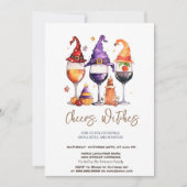 Hexenhut Cocktails Halloween-Party Einladung (Vorderseite)