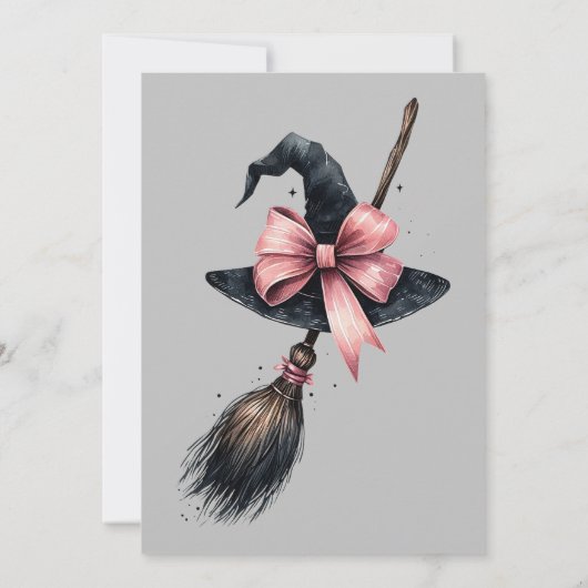 Hexenhut Custome Adult-Halloween-Party Einladung (Rückseite)